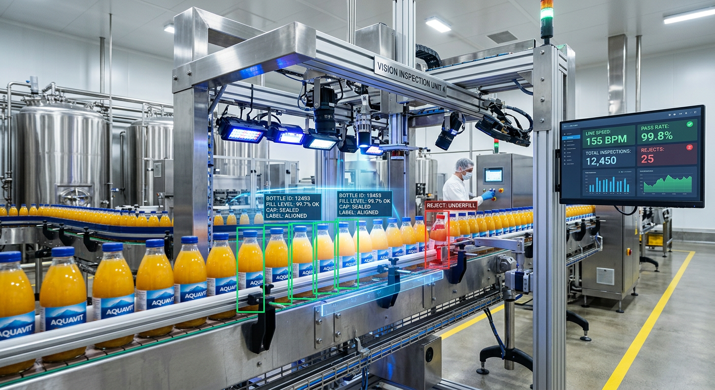 AI vision in food and beverage manufacturing: quality control and contamination detection