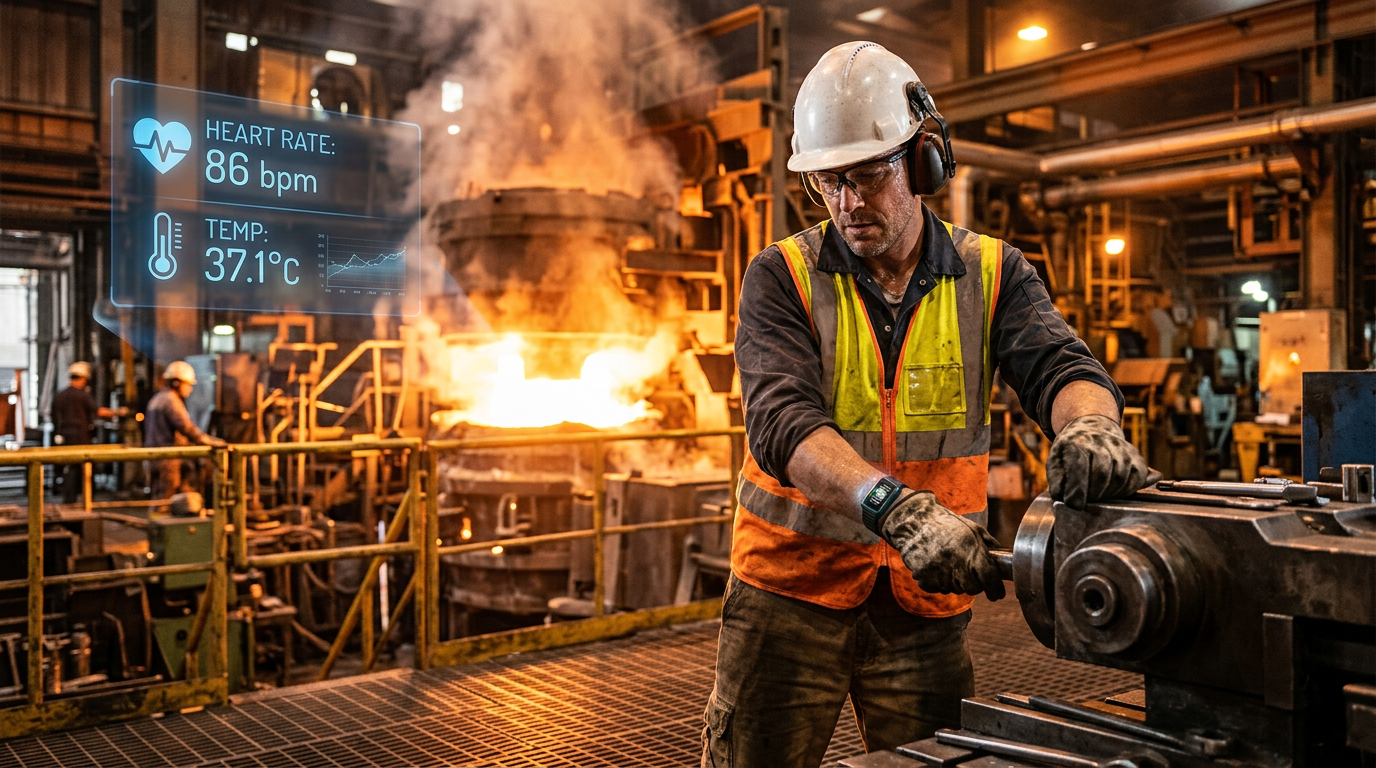 Heat stress detection in manufacturing: How AI wearables monitor worker health in real time